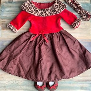 AMERICAN GIRL DOLL Chocolate Cherry Dress Outfit